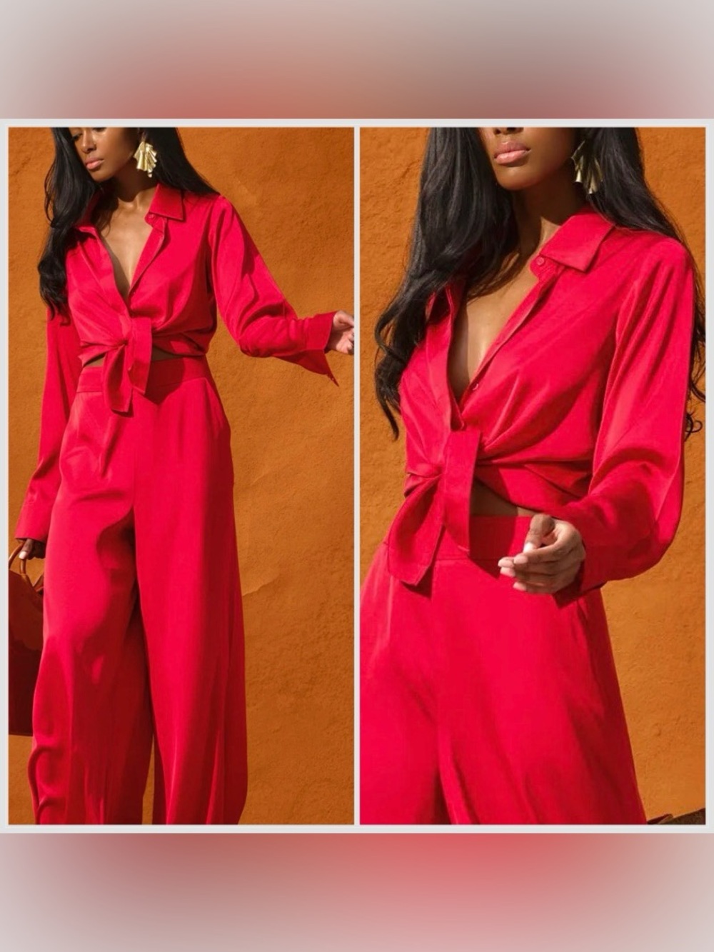 NWT Andrea Iyamah Ruby Red Blouse - Picture 15 of 15